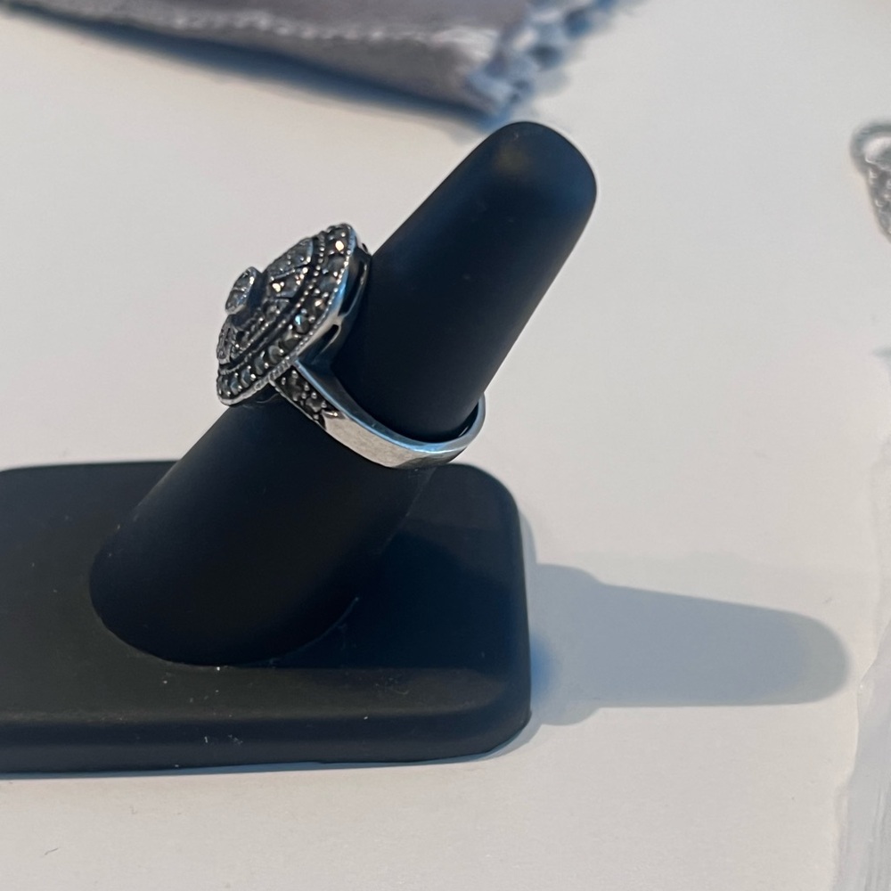 Marcasite Sterling Silver Ring - image 2